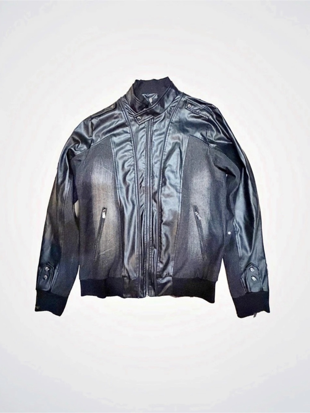 ROBERT
PHILLIPE Black Bomber Jacket Sz XL